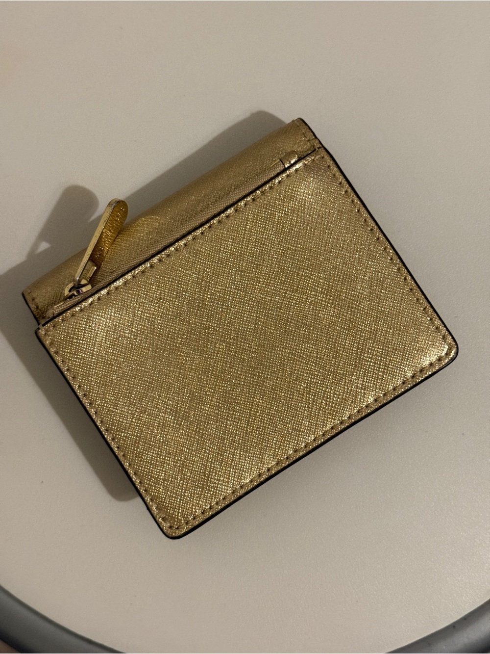 Michael Kors Metallic Gold Men's Card Holder Wallet - Picture 3 of 4